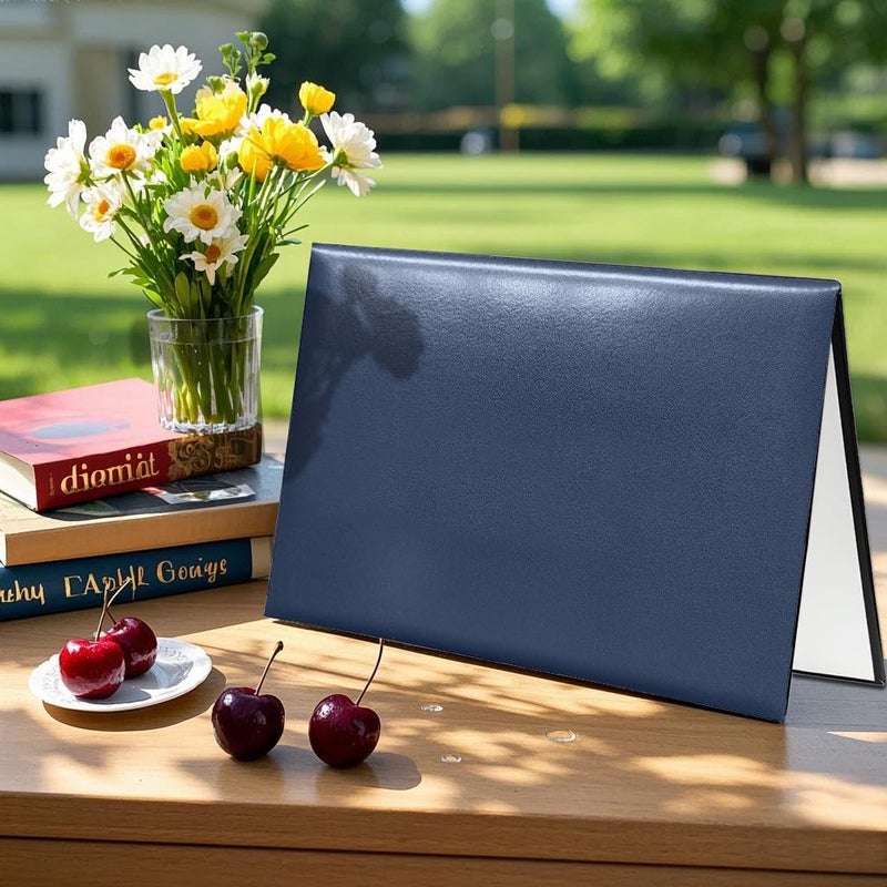 Gradplaza Diploma Cover for Certificate 8.5''x 11'' Padded Graduation Diploma Holder Certificate Cover Smooth Navy - Image 5